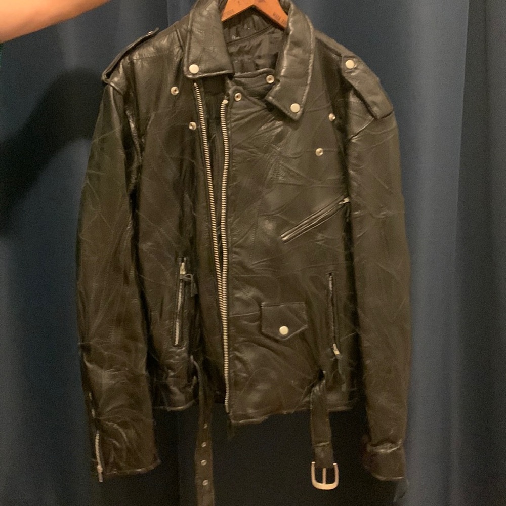 Buffalo Leather Motorcycle Jacket - Large